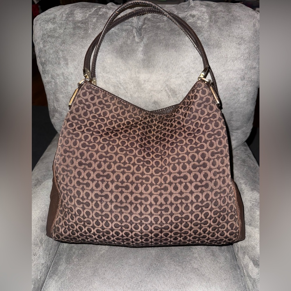 Coach Op Art Needlepoint Madison Phobe Shoulder Tote 26281